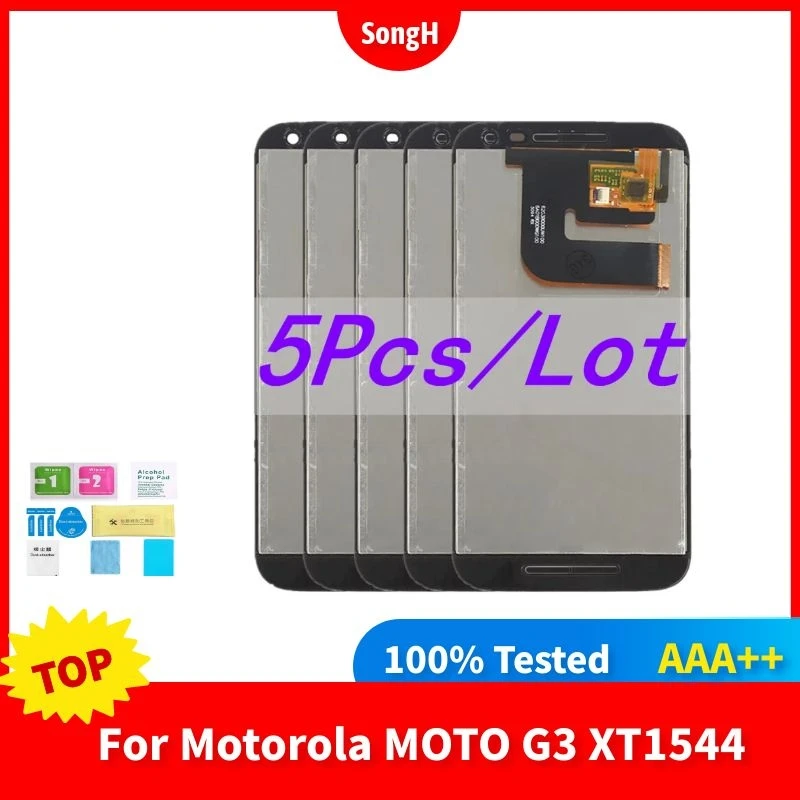 

5 Pcs/Lot 100% Tested For Motorola MOTO G3 G 3rd gen LCD Screen Display with Touch Digitizer Assembly XT1544 XT1550 XT1540