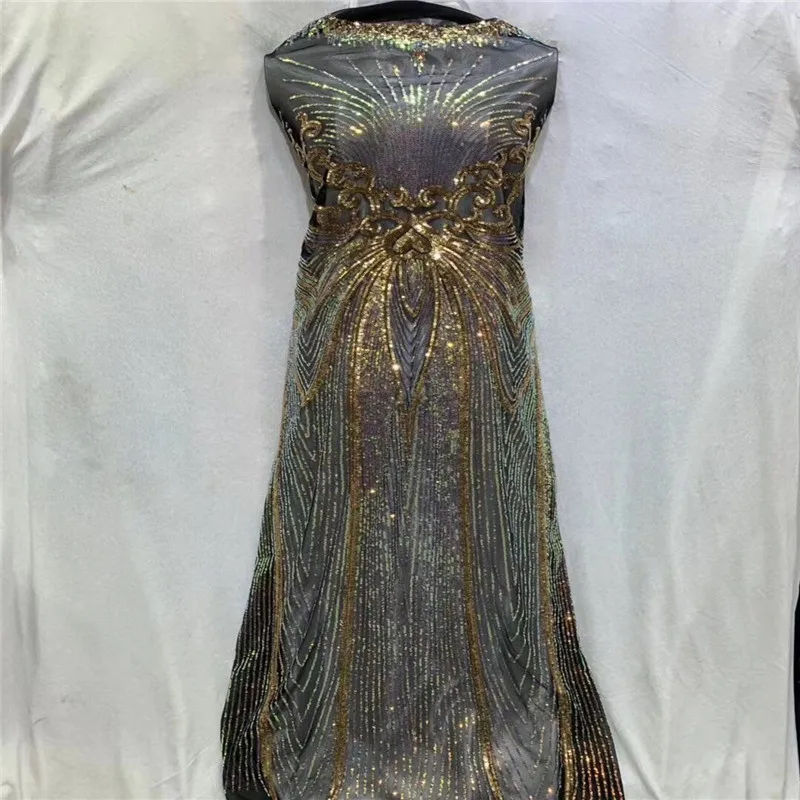 Черные африканские блестки кружева 2019 золото высокого качества французская