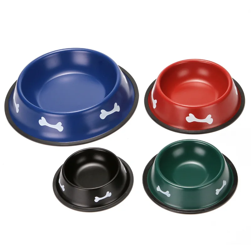 Pet Bowl Stainless Steel Dog Water Bottom with Anti-slip Rubber | Дом и сад