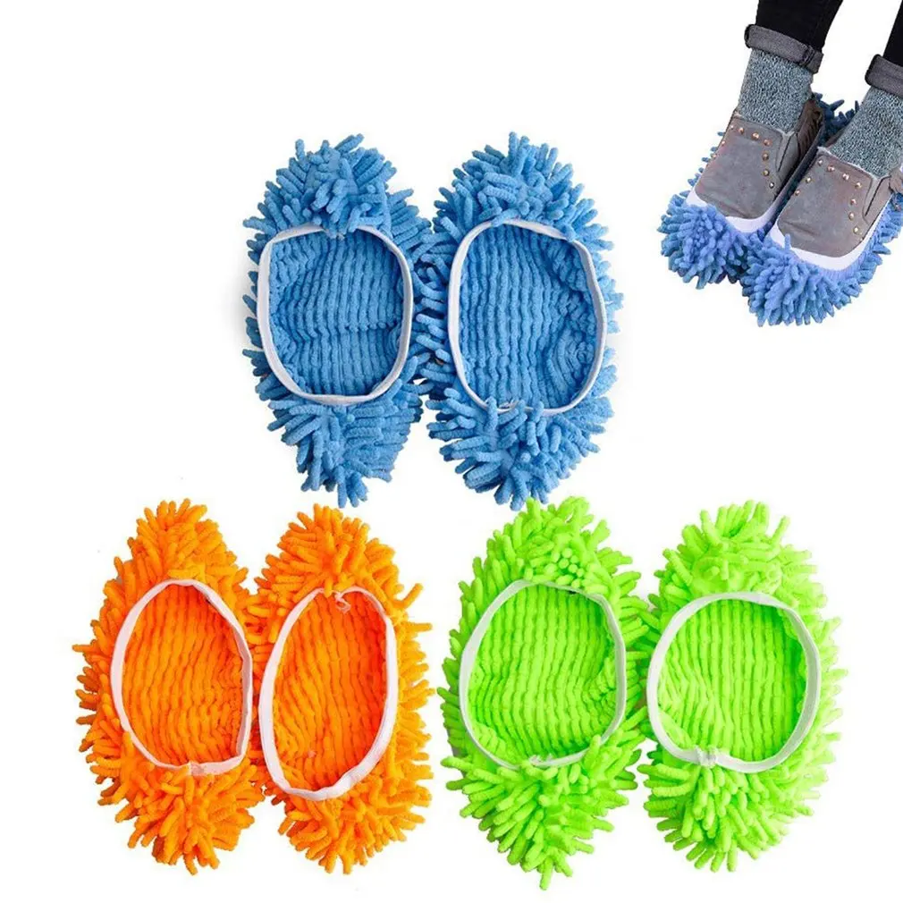 

2pcs/set Chenille Mopping Shoe Cover Washable Reusable Cleaning Shoe Cover Dirt And Hair Cleaning For Bathroom Kitchen