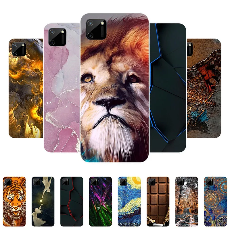 

TPU Case For Realme C11 Case Silicone Soft Back Cover For OPPO Realme C11 RMX2185 Phone Cases for RealmeC11 C 11 Pattern Bumper