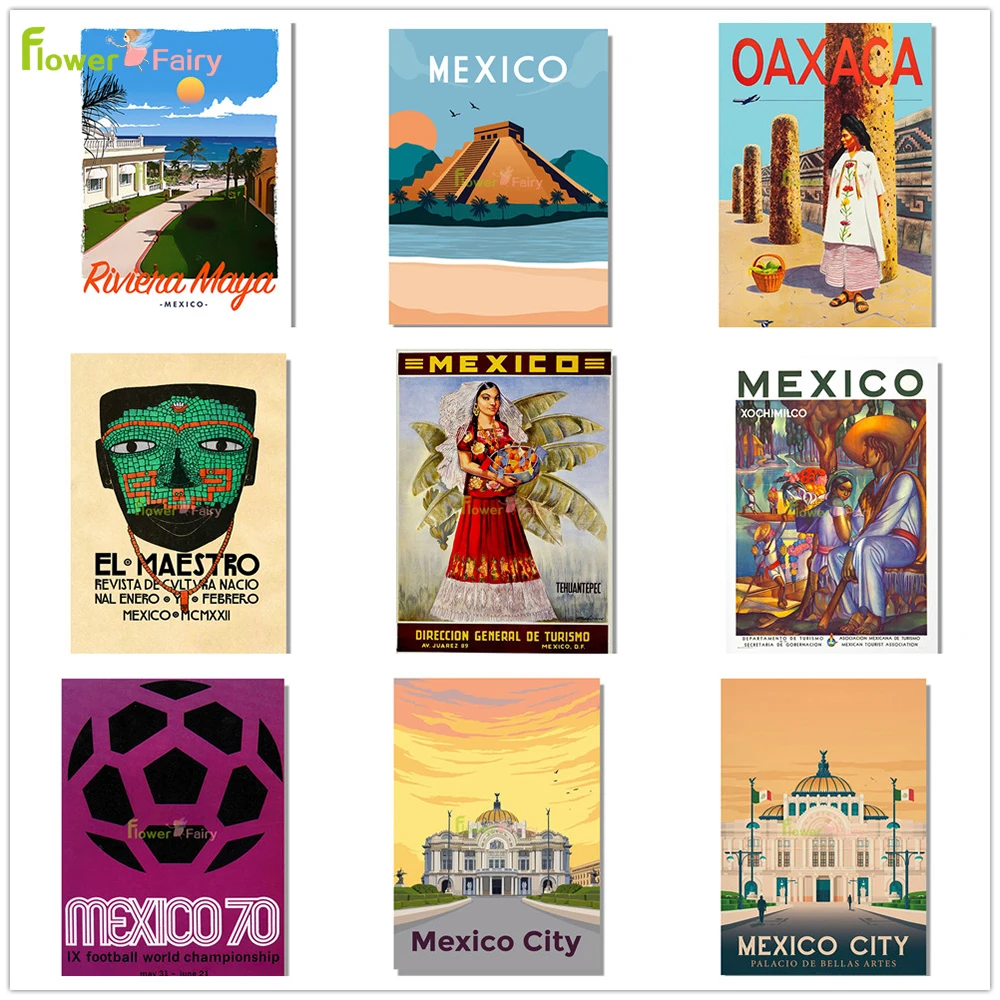 

Oaxaca Scenery Mexico City Wall Art Canvas Painting Building Nordic Poster Wall Pictures For Living Room Home Decor Unframed