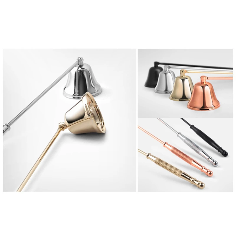

Candle Snuffer Accessories Vintage Decoration Candle Cover Tool Bell Shape Long Handle Banquet Safely Extinguish Home Decor