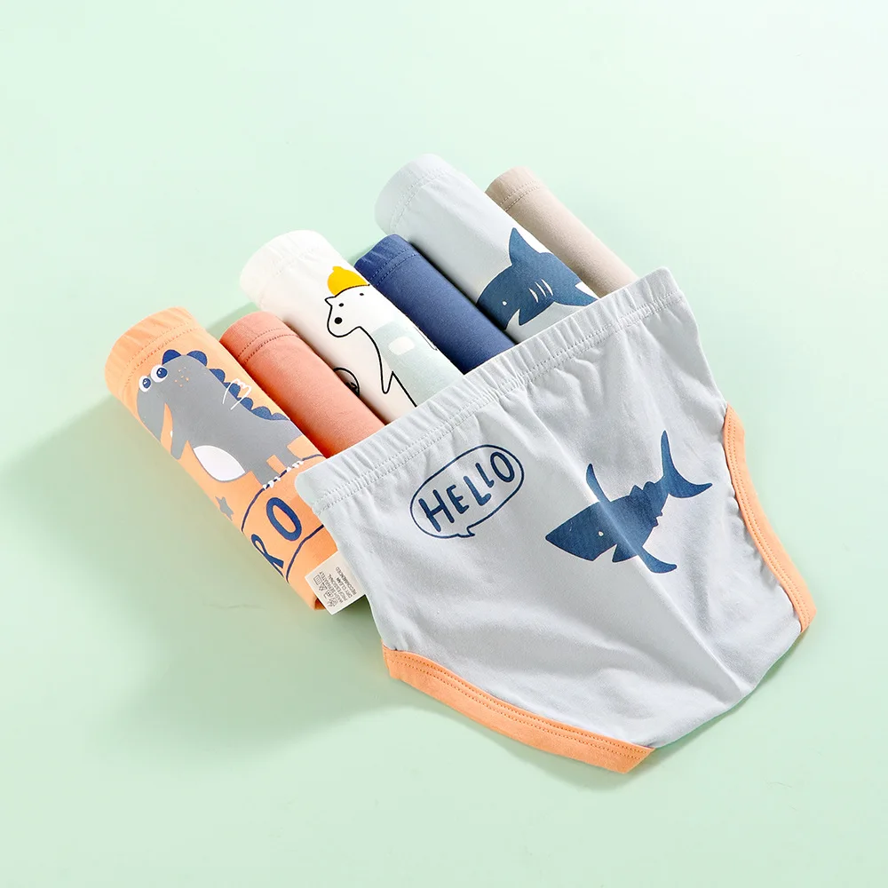 Трусы для мальчиков и девочек 100% хлопок весна-осень костюмы 3 шт./партия нижнее