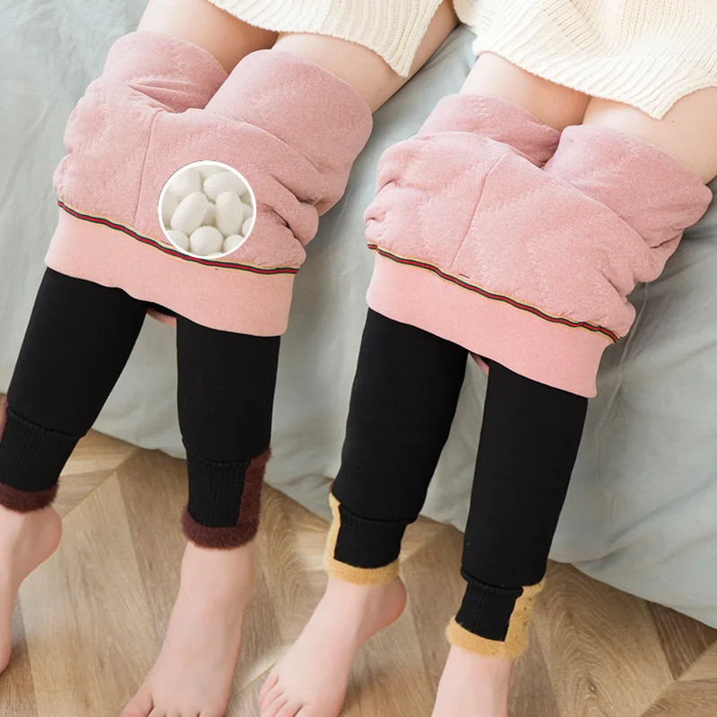 

Temperature -30 Winter Thick Pants For Girls Warm Leggings 2-11 Years Kids Clothes Long Skinny Pencil Pants Children Leggings