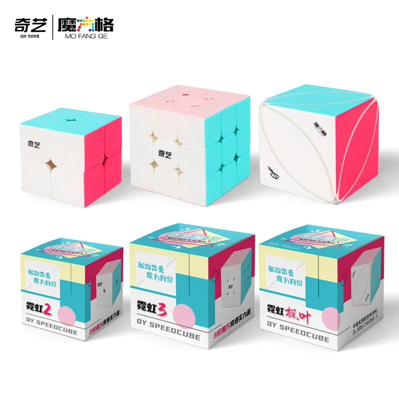 

[Picube]Newest Qiyi Neon Edition Magic Cube Qidi 2x2 Warriors 3x3 Speed Cube Maple Leaves lvy Education Toy for Children