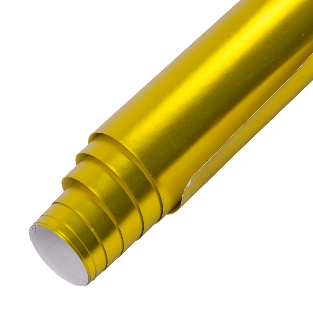 Атласная хромированная виниловая золотая пленка SUNICE для автомобиля