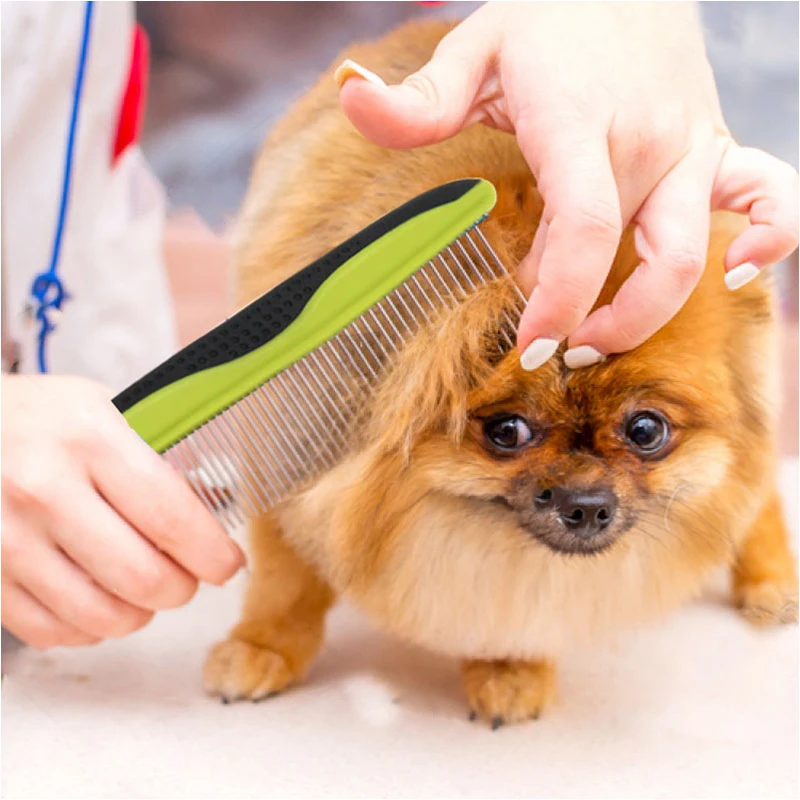 

Pet Comb Dog Remove Hair Brush Stainless Steel Grooming Tool Dogs Flea Brushes Puppy Grooming Fur Cat Accessories Pets Products