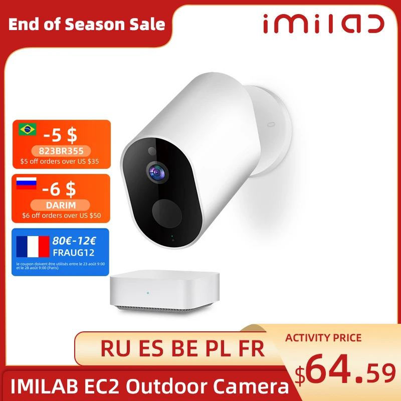 IP камера IMILAB EC2 уличная Водонепроницаемая с поддержкой Wi Fi 1080P Full HD IP66|Радионяни| |