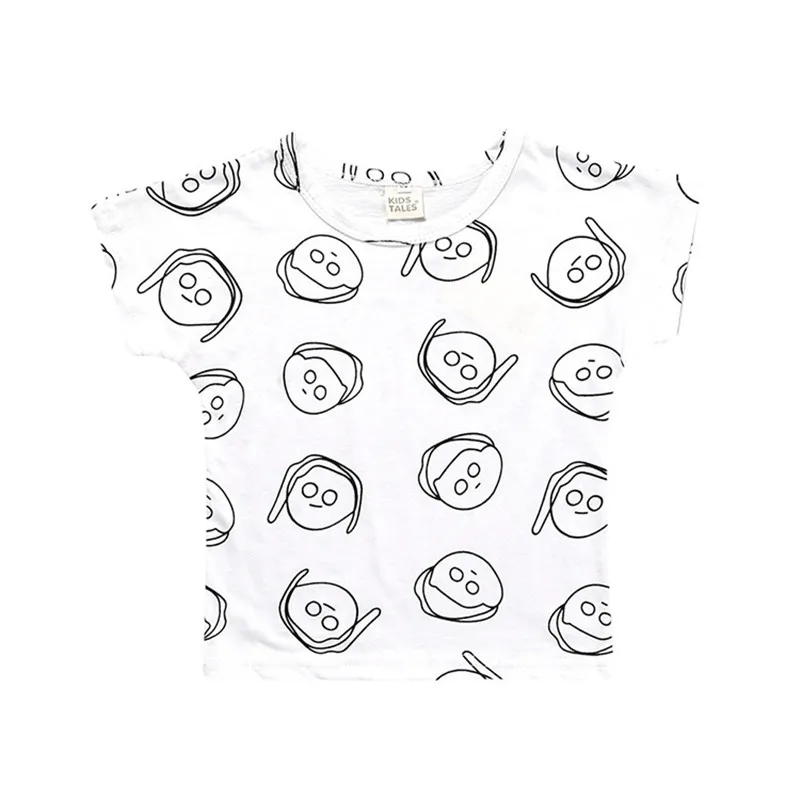 Детская одежда с короткими рукавами принтом в виде букв для малышей маленьких