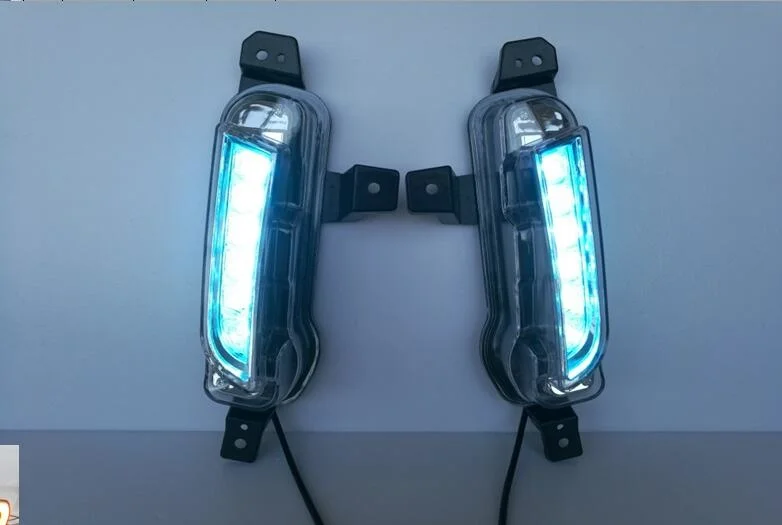 

Osmrk led drl daytime running light for Suzuki vitara 2015-2016 with yellow turn signals and blue night running light