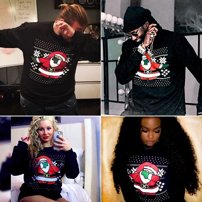 Рождественский свитшот Осенние Зимние пуловеры забавный женский джемпер с