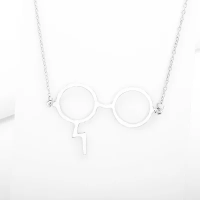 

New Funny Glasses Shaped Necklace Three COlor Available Wholesale Lots&Bulk Women Accessories Jewelry Simple Necklaces