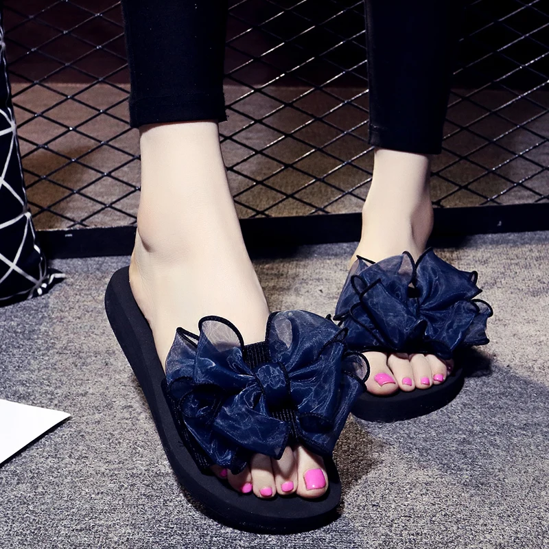 

2021 summer fashion sandals women's shoes bow summer sandals slippers indoor outdoor flip flops beach shoes women slippers