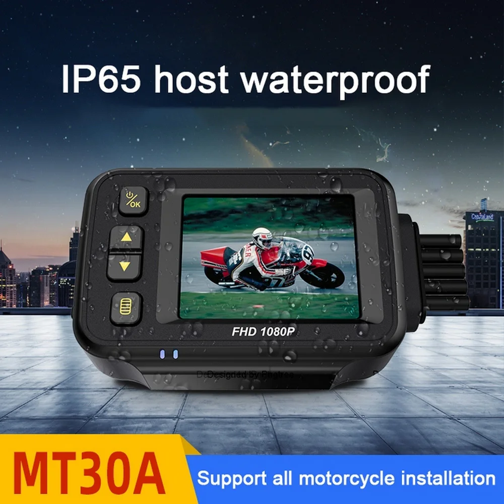 WONVON MT30A 2 дюймовый IP67 водонепроницаемый мотоциклетный видеорегистратор