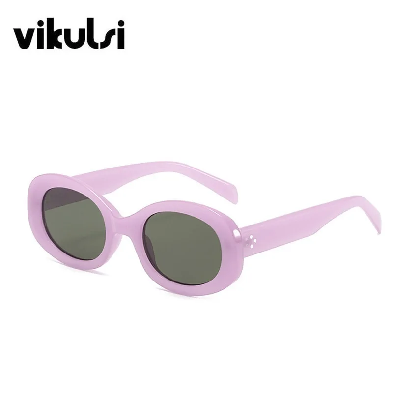 

Fashion Candy Purple Sunglasses Women Men Brand Designer Retro Popular Round Sun Glasses UV400 Oval Shades Gafas Feminino UV400