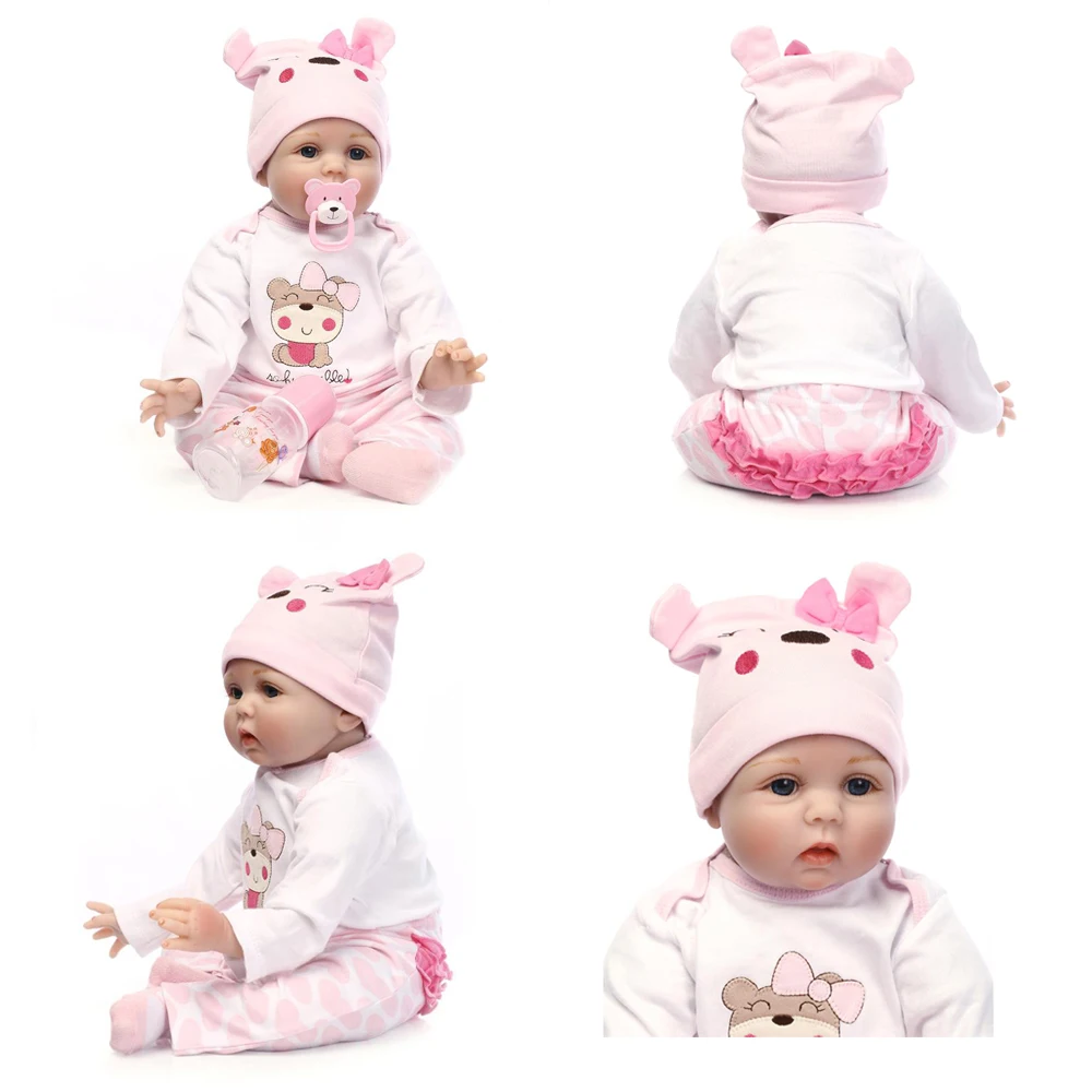 Кукла реборн силиконовая Реалистичная 55 см с одеждой для детей|silicone reborn babies|silicone