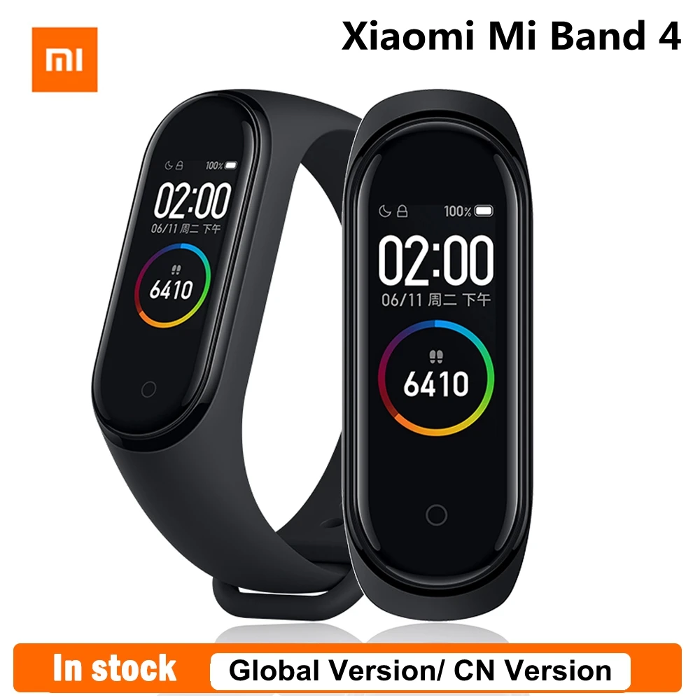 Оригинальный фитнес браслет Xiaomi Mi Band 4 цветной сенсорный экран умный Браслет