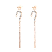 fashion rose gold earrings for women jewelry girl wedding earring aaa zircon drop earrings noble ladies earrings