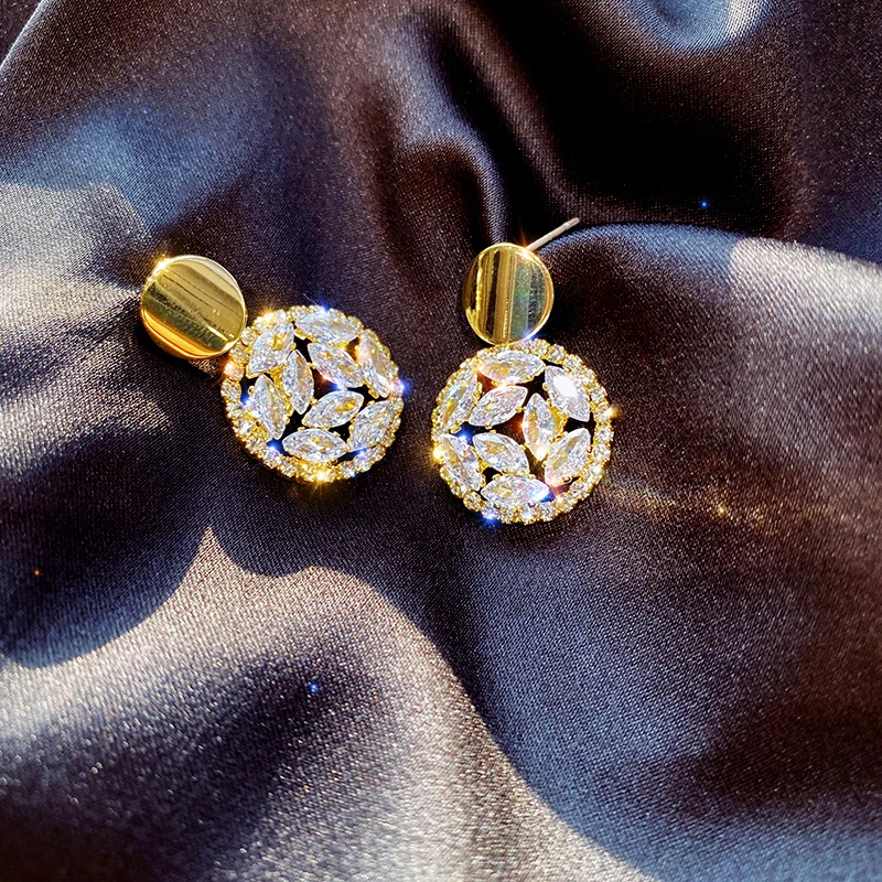 Новый дизайн модные ювелирные изделия роскошные блестящие круглые циркониевые