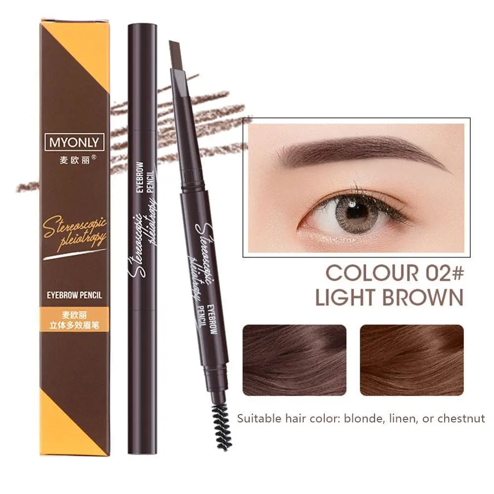 

2 In 1 Double-headed Eyebrow Pencil Waterproof Natural And Long-lasting Ultra-fine Triangle Precise Eyebrow Shape Eyebrowpen