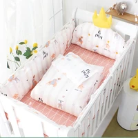 5pcs set nordic ins baby crib bumpers pad fence cotton crown cushion cartoon printted sheets kids cot side protector beddings