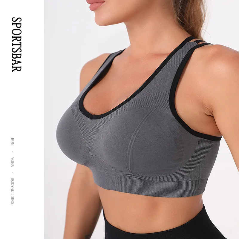 Sports Bra High Stretch Breathable Underwear Women Gym Push Up Vest Shockproof Seamless Bra Quick Dry Fitness Workout Clothing