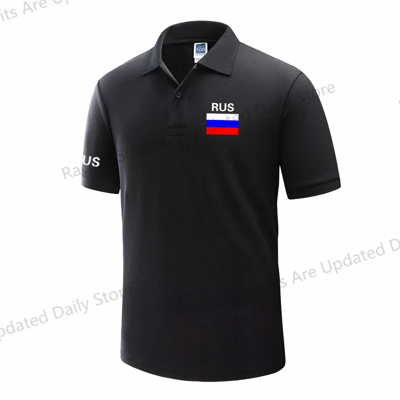 

Men's Polo Shirt 2021 New Russia Russian Sports Solid Color Polo Shirt National Team Uniform Customizable ID/Flag Lapel Shirt