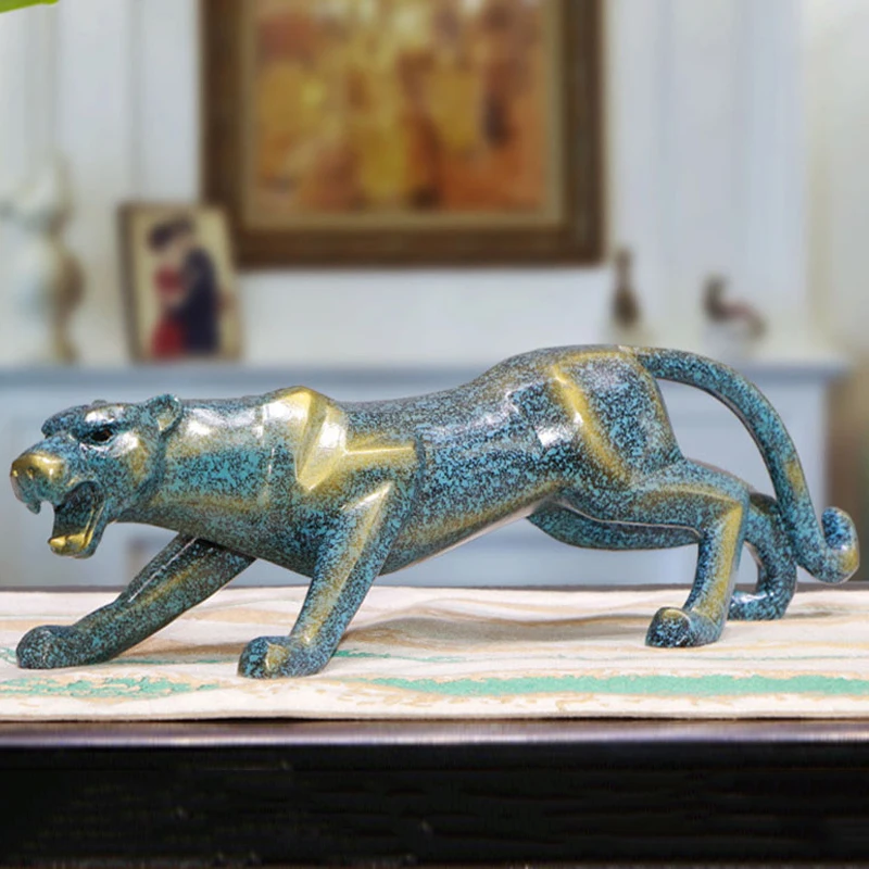 

European Minimalist Retro Leopard Sculpture & Statue Home Decoration Furnishings Living Room Decoration Crafts Feng Shui Mascot