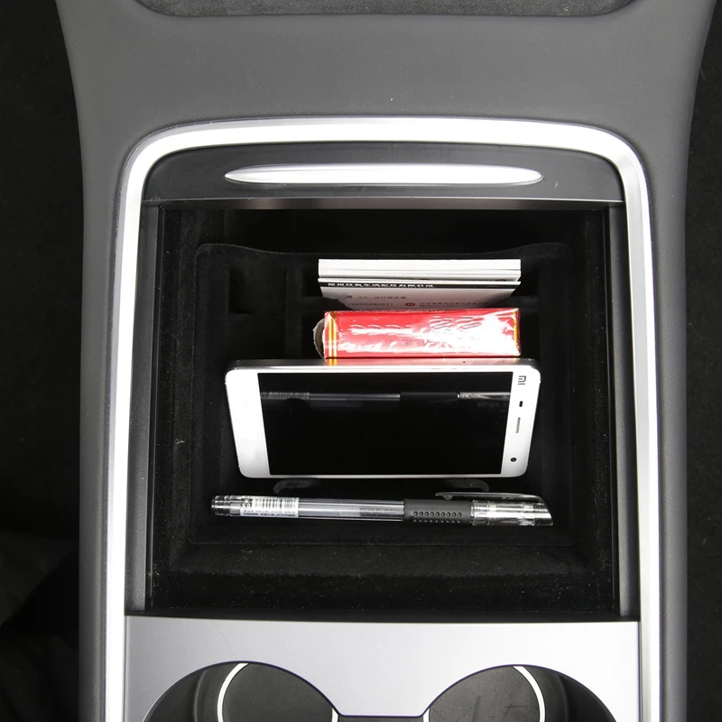 

for Tesla Model 3 2021 Central Armrest Storage Box Center Console Organizer Interior Flocking Storage Tray