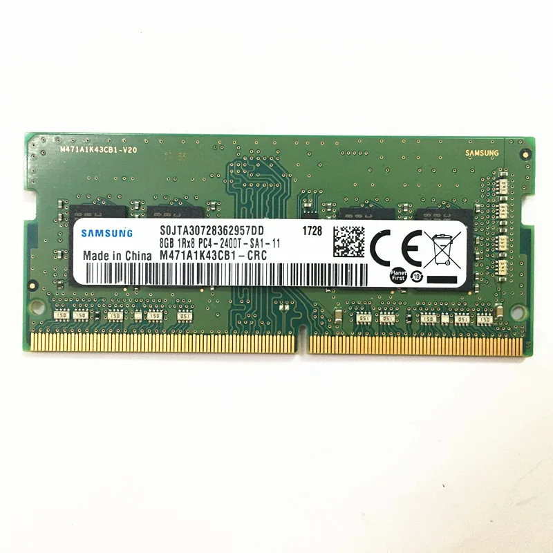 

Samsung RAMS DDR4 2400MHz 8GB1RX8 PC4-2400T-SA1-11 DDR4 8GB Laptop memory ddr4 Samsung memory used in good condition
