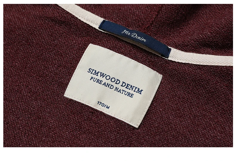 Мужское приталенное худи SIMWOOD, модный повседневный спортивный свитшот большого размера, новая модель WT017002 на осень