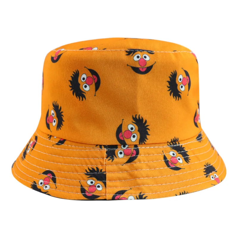 Cartoon Sesame Street Bucket Hat Cute Sesame Sun Hat Fashion Outdoor Female Panama Caps Fisherman Caps Anime Sunhat Bucket Cap images - 3