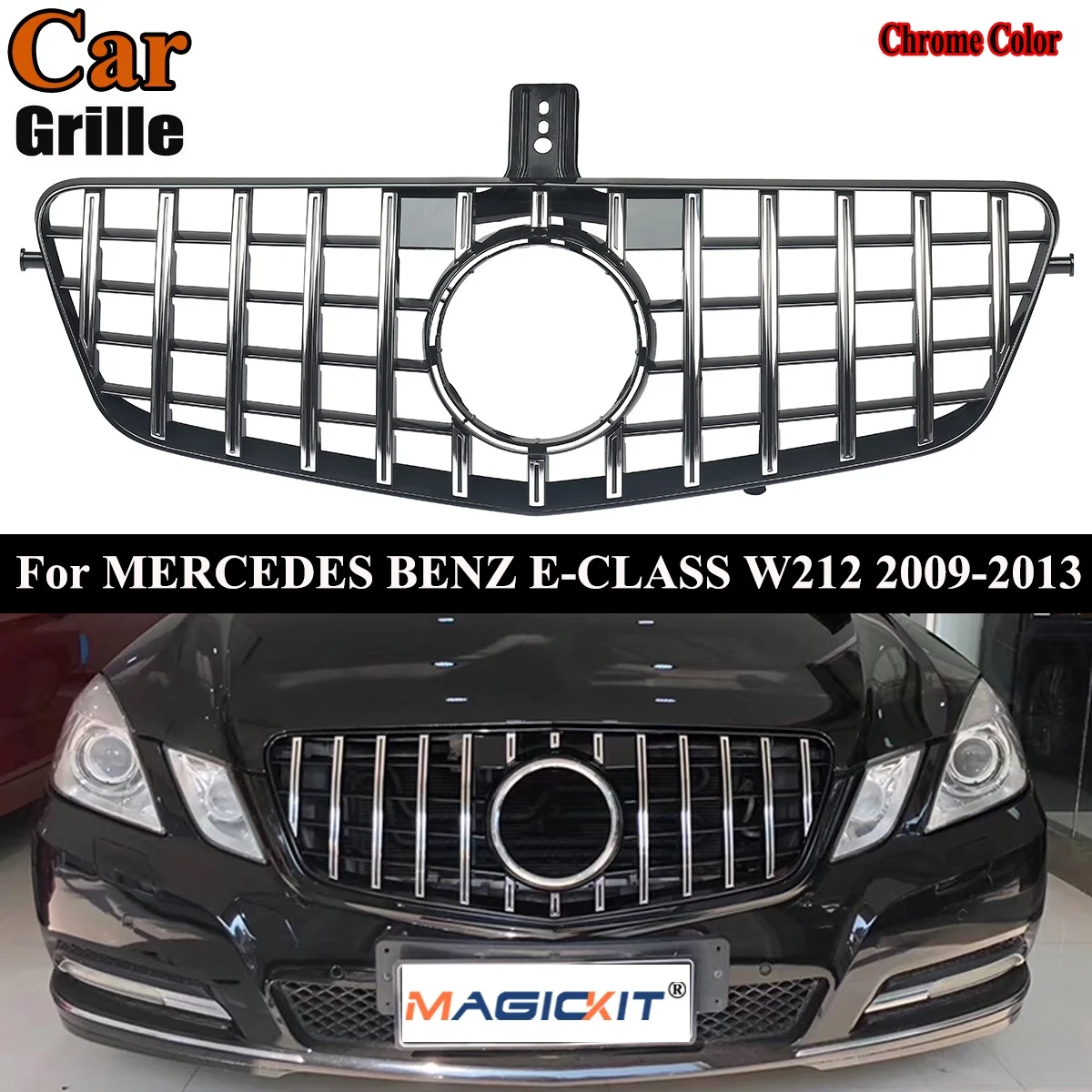 

MagicKit For Mercedes Benz W212 E Class AMG GT Panamericana Grille Black & Chrome 09-2013