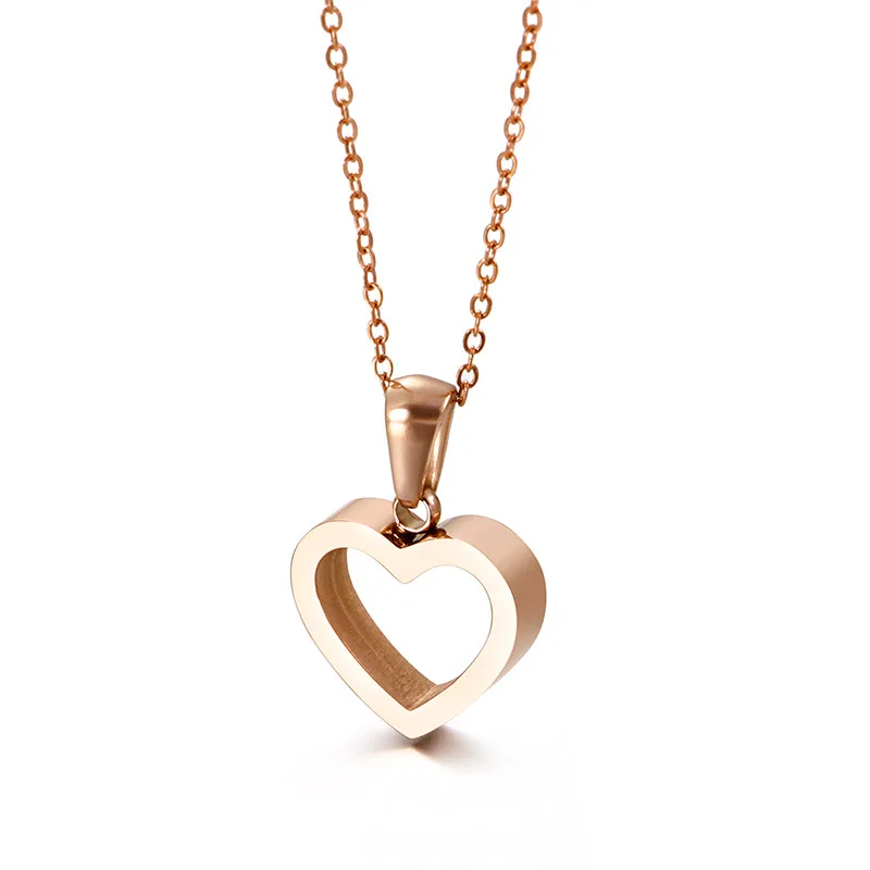 Модное женское цветное ожерелье из нержавеющей стали цвета розового золота с