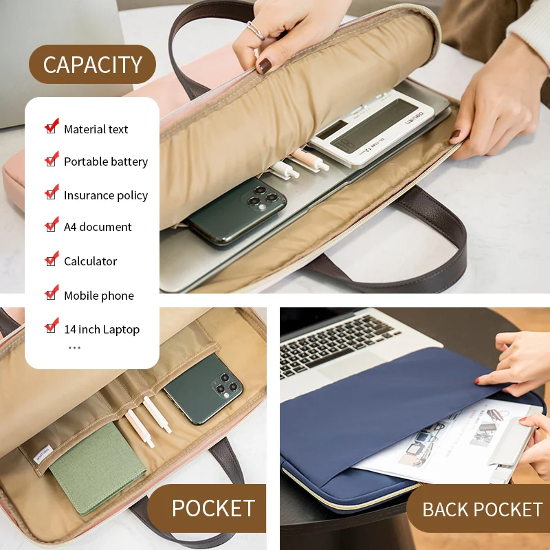 Laptop Bag 13 14 15.6 Inch Waterproof Notebook Bag Sleeve For Macbook Air ASUS Lenovo Dell Huawei Shoulder Handbag Briefcase Bag