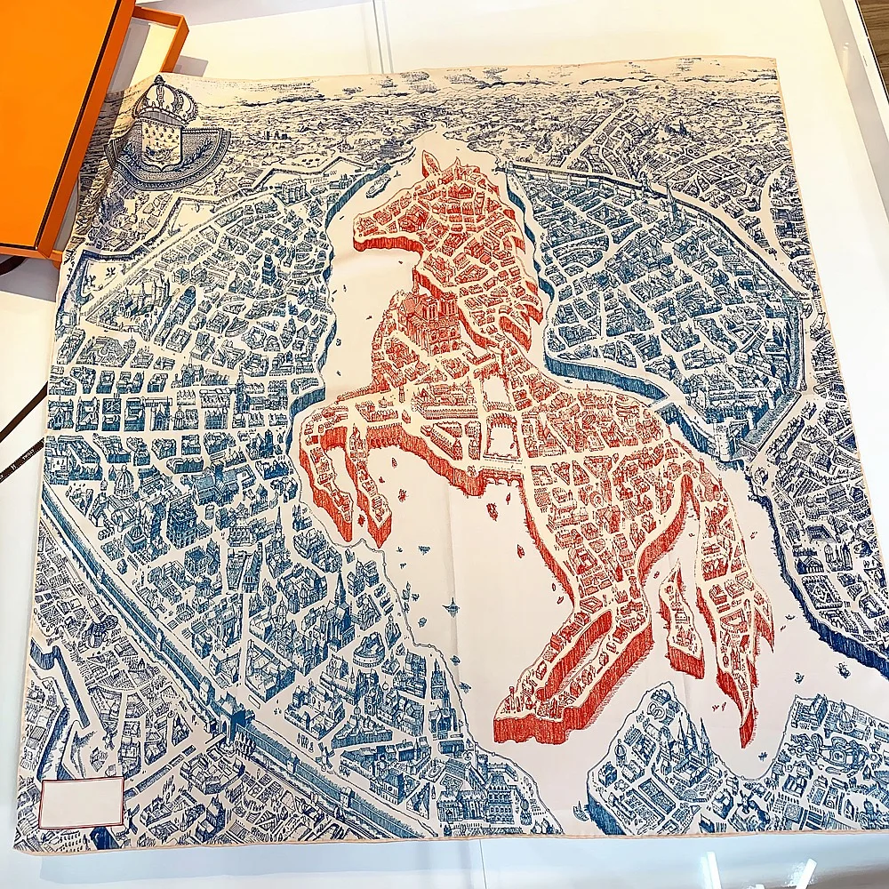 

Ручная работа, саржевый шелковый шарф, женские квадратные шарфы в виде лесной зебры, женский платок, Женская бандана, хиджаб 90 см