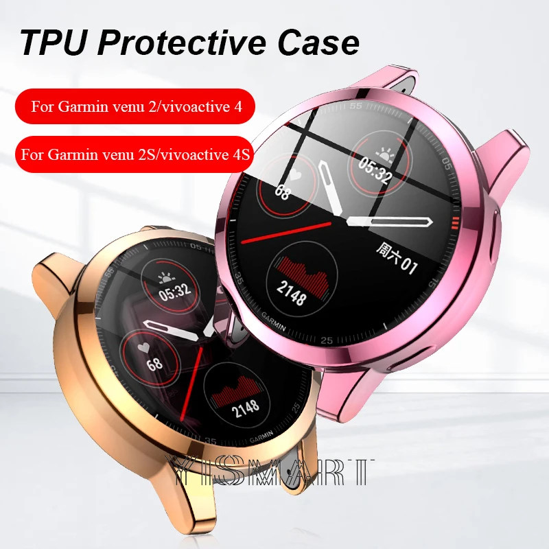 

Чехол для смарт-часов Garmin Вену 2 2S Чехол для часов для Vivoactive 4 4s мягкий чехол с полной Экран протектор чехол из термополиуретана