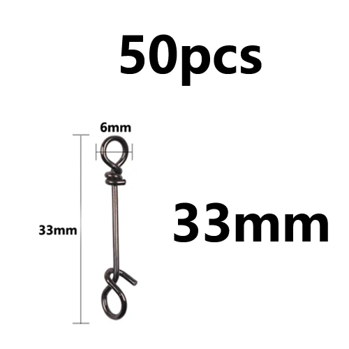 50pcs 33mm 50 шт., усиленная нержавеющая сталь, супер рыболовные зажимы, приманка для ловли морской рыбы, ложки, соединитель, аксессуары - Цвет: 50pcs 33mm