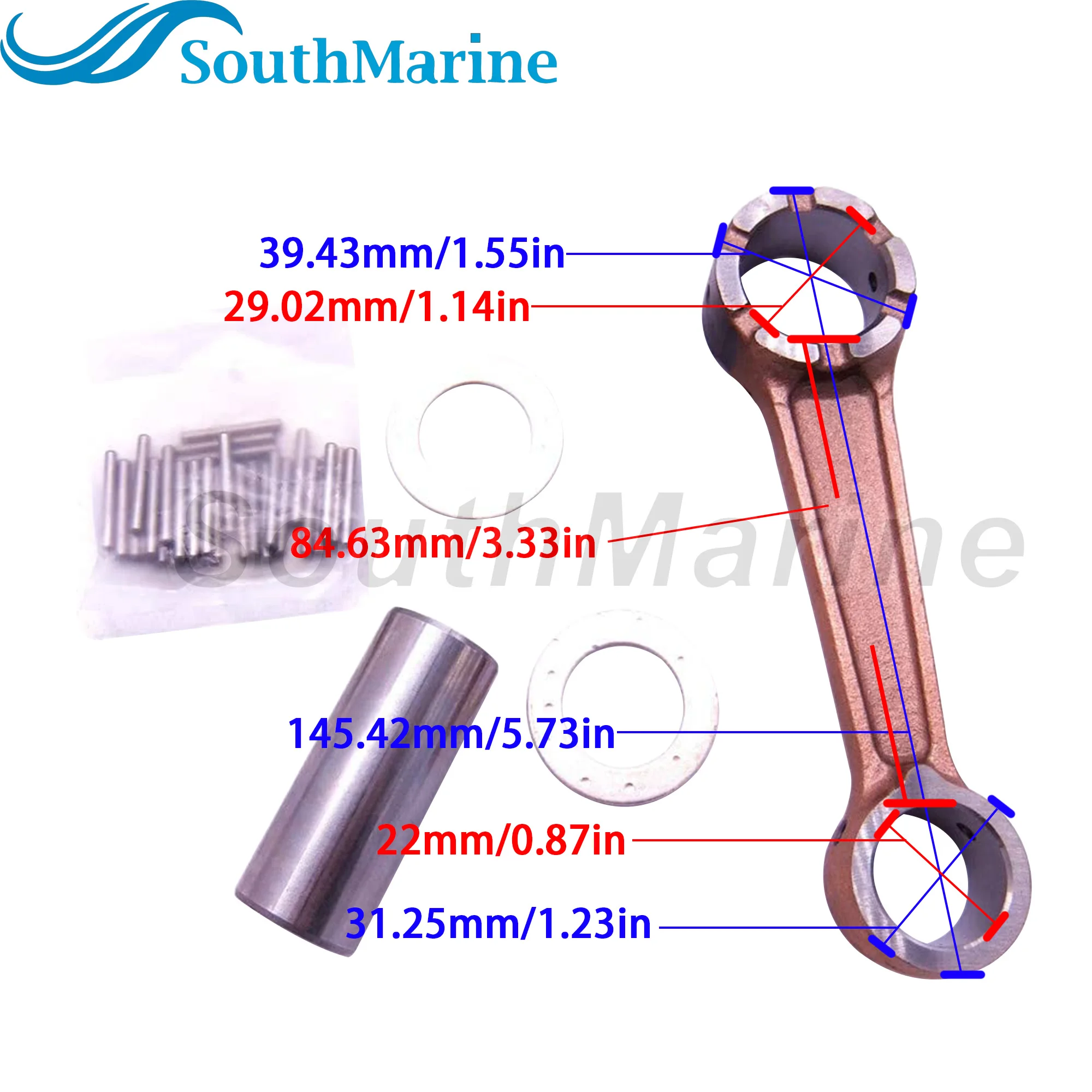 Комплект шатуна для лодочного двигателя 648-11650-00 Yamaha 25HP 648 подвесной мотор |