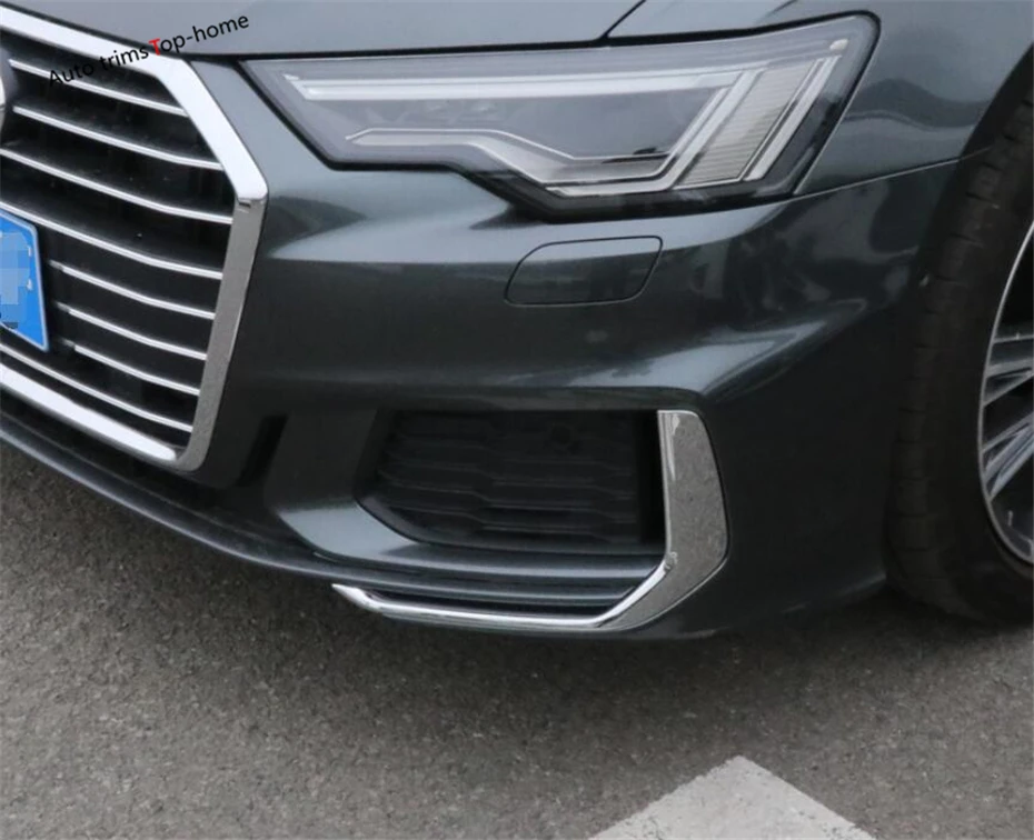 Yimaautotrims передние противотуманные фары лампа век брови крышка отделка Подходит для Audi A6 C8 Хром Стайлинг хром яркий ABS