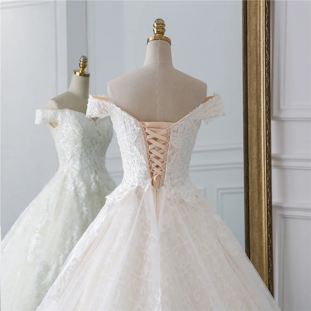 Роскошный кружевной длинный шлейф бальное платье свадебное 2020 Vestidos de Novia