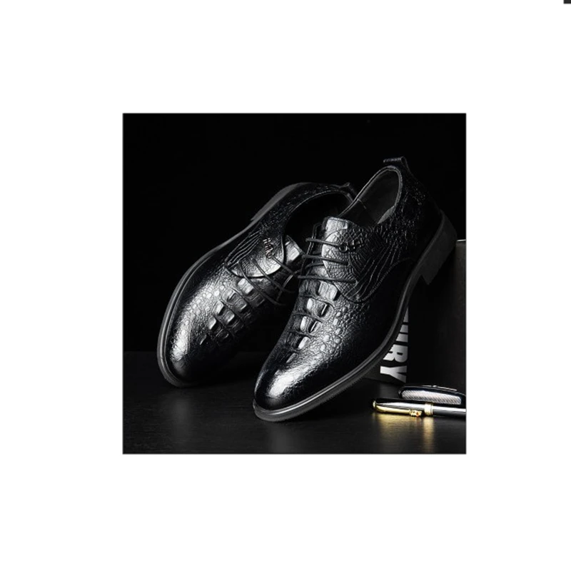 Мужские классические туфли Goodyear черные оксфорды из натуральной кожи обувь для