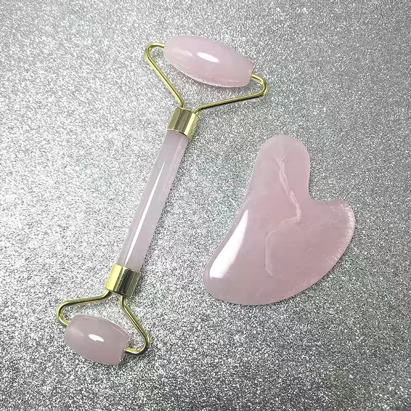 2 шт./компл. смолы гуаша камень для массажа лица розовый кварц нефрит ролик