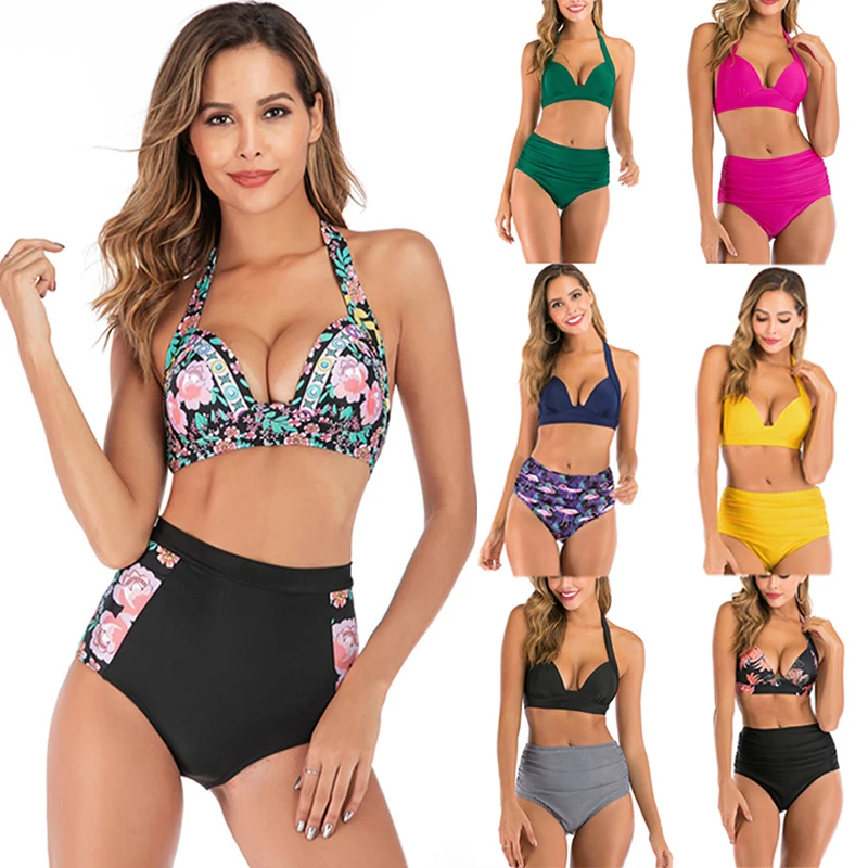 Новый Многоцветный сексуальный купальник с принтом бандажный комплект бикини