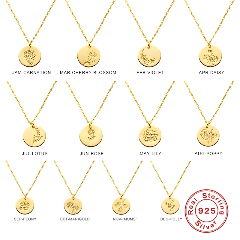 

Aide 925 Sterling Silver Pendant Necklaces For Anniversary Birthday Valentine's Day Gift Birthday Flower Woman Necklace Collares