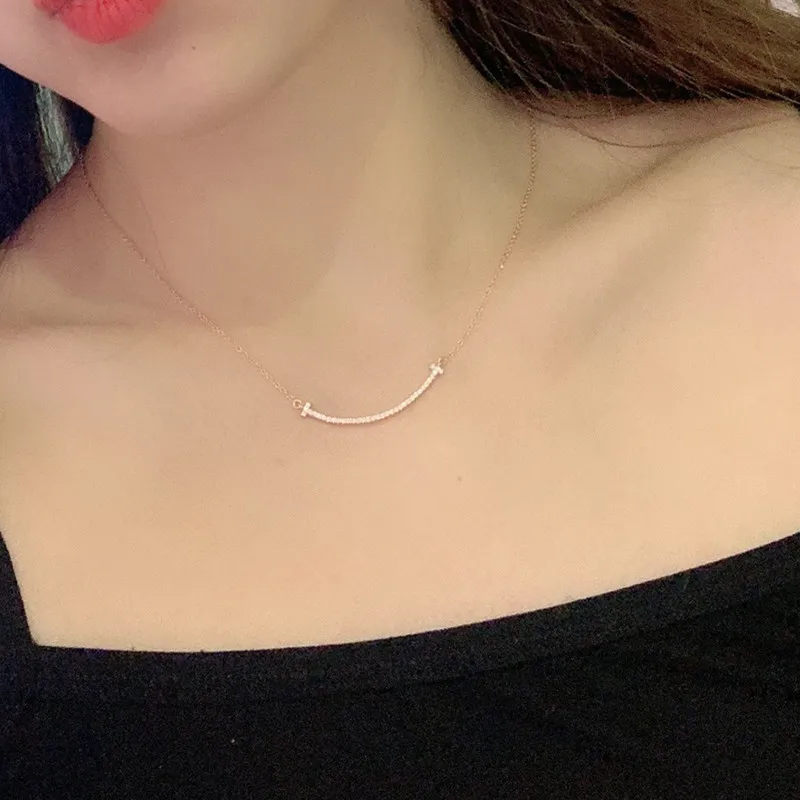 

Original 925 Silver Smile Necklace, Diamond Necklace, Fashionable Lady Necklace, Sunshine Woman, Gift