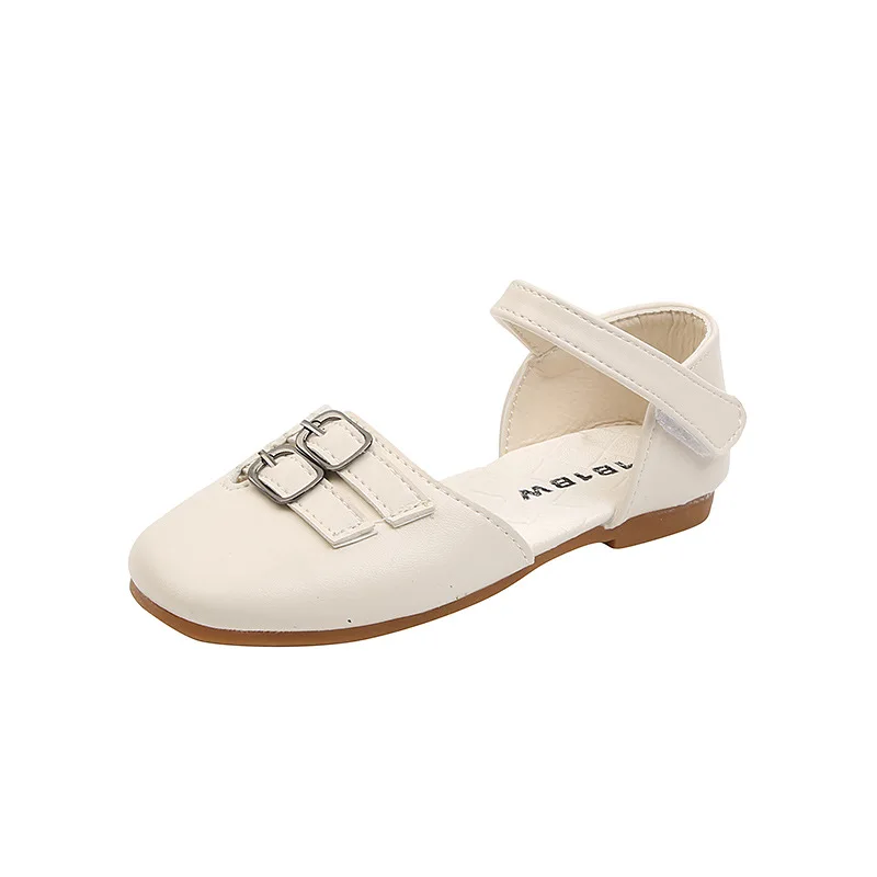 

Summer New Sandals 2021 Fashion Half Sandals Girls Princess Shoes Solid Color Breathable Toe Sandals for Party Toes Capped Hot