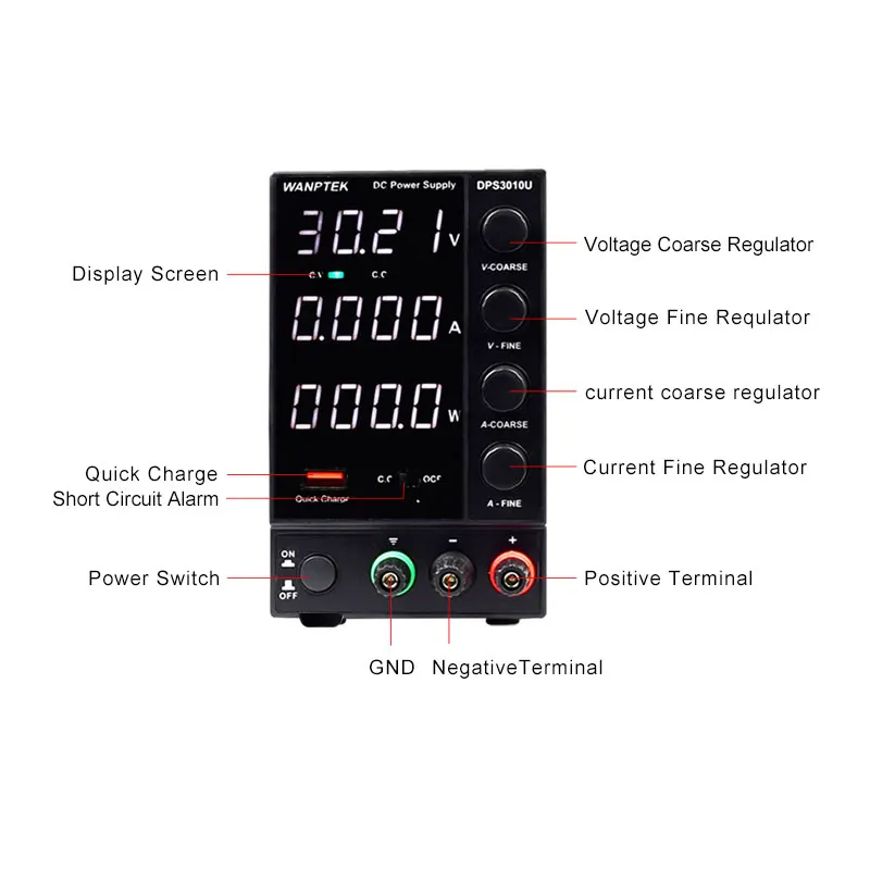 Wanptek Lab DC источник питания регулируемый DPS3010U USB светодиодный дисплей скамья