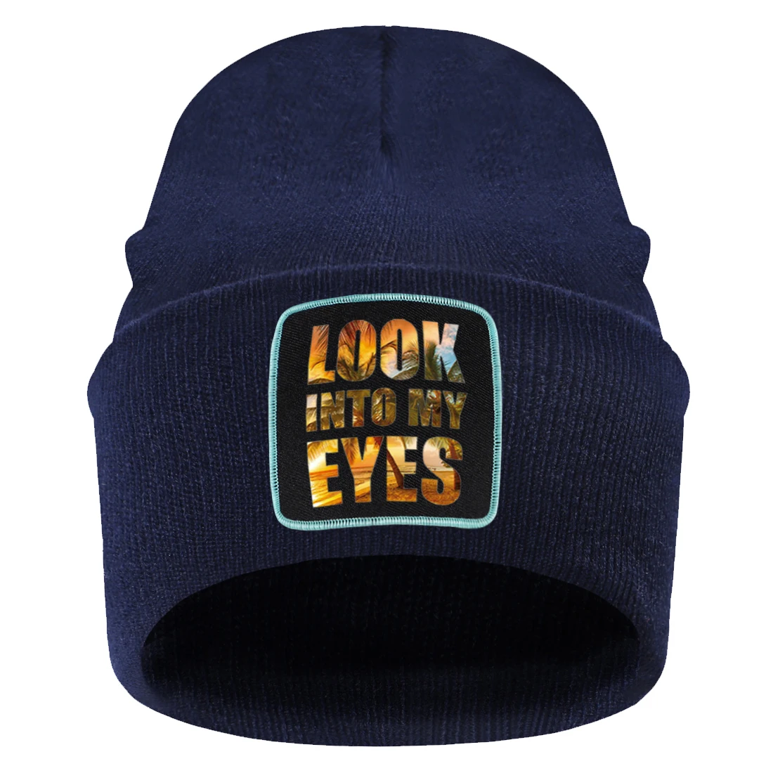 

Look Into My Eyes Printed Beanie Caps Breathable Hip Hop Brimless Hat Outdoor Unisex Hedging Hat Fashion Winter Warm Knitted Cap